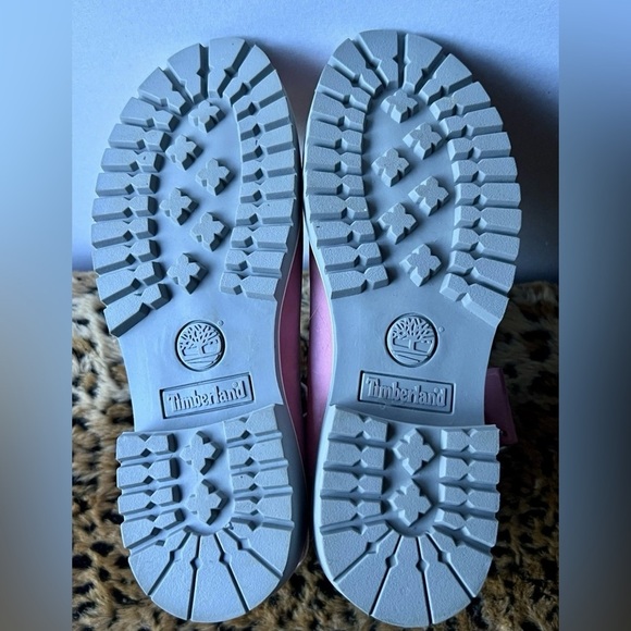 Timberland Pink & White Leather Boots Women’s Size 8M - Picture 7 of 10